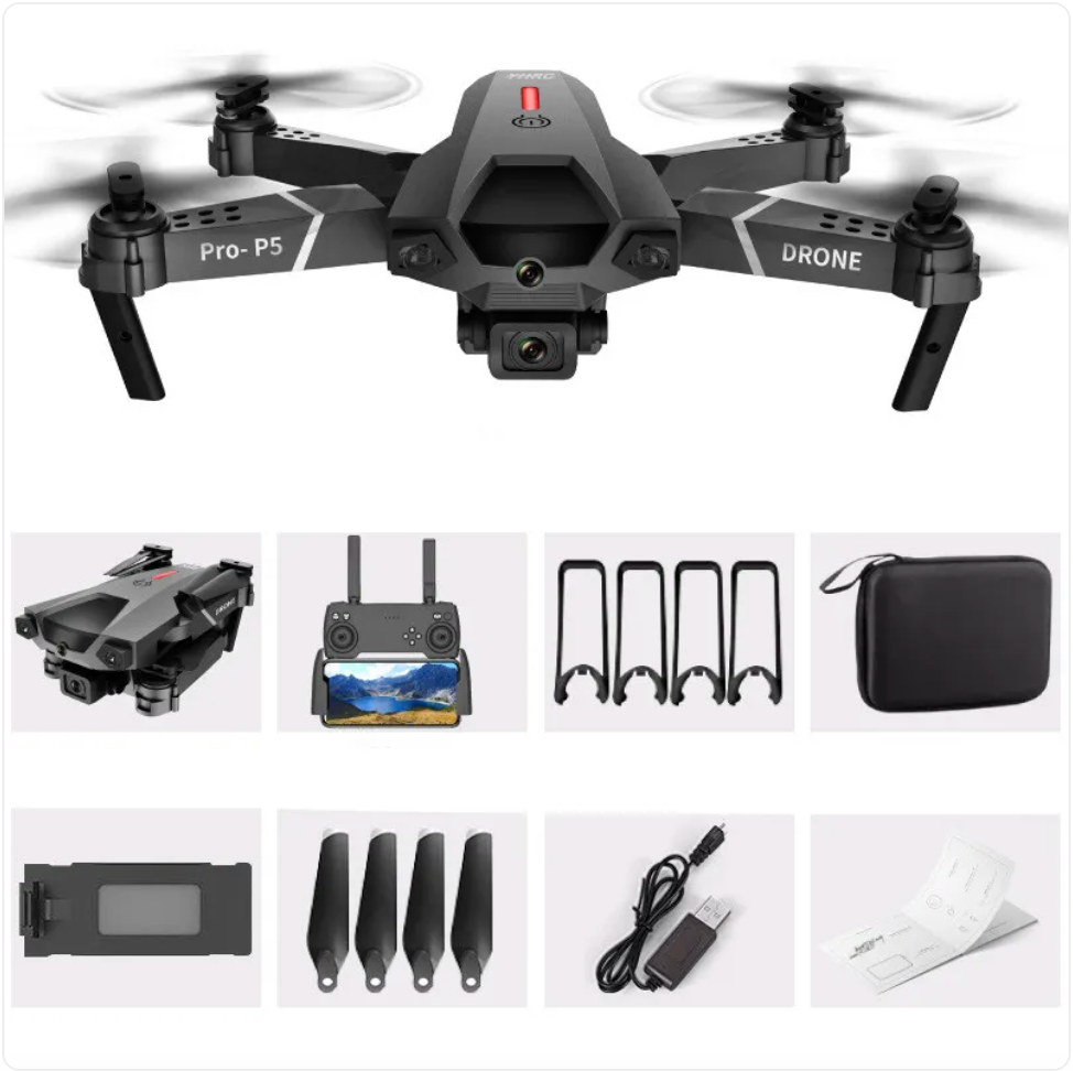 Drone RC con Doble Cámara 4K – Plegable y Portátil para Principiantes