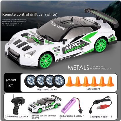 Coche Drift RC con Luces LED y Función Spray – 4 Ruedas