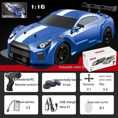 Coche RC Drift Alta Velocidad 1:16 – Control Remoto 2.4G y Neumáticos Drift
