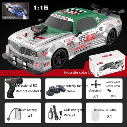 Coche RC Drift Alta Velocidad 1:16 – Control Remoto 2.4G y Neumáticos Drift