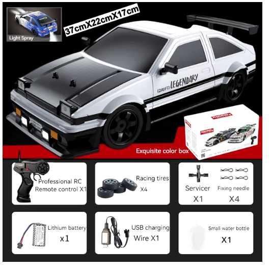 Coche RC Drift Alta Velocidad 1:16 – Control Remoto 2.4G y Neumáticos Drift