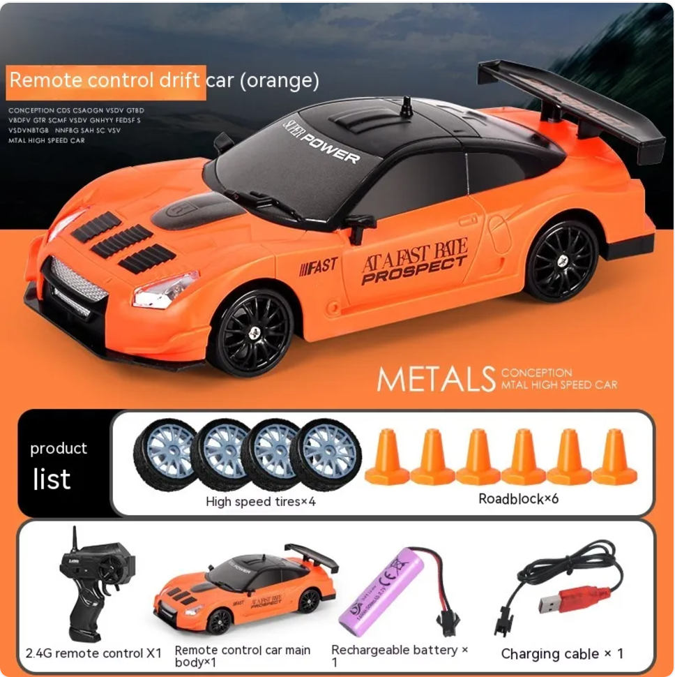 Coche Drift RC con Luces LED y Función Spray – 4 Ruedas