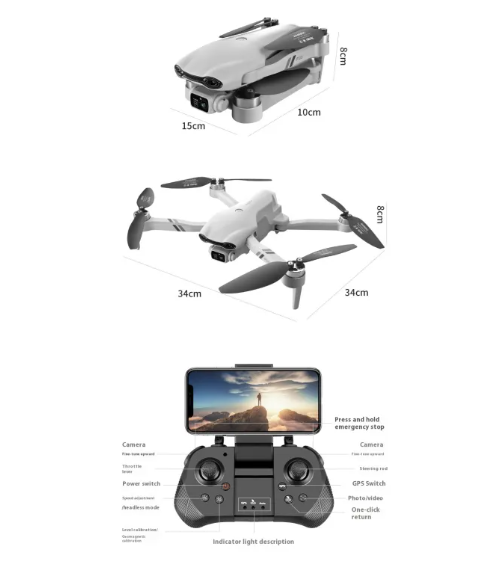 F10 Foldable GPS Drone with 4K Camera – Automatic Return and Dual Battery