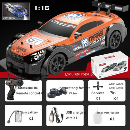 Coche RC Drift Alta Velocidad 1:16 – Control Remoto 2.4G y Neumáticos Drift