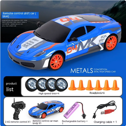 Coche Drift RC con Luces LED y Función Spray – 4 Ruedas