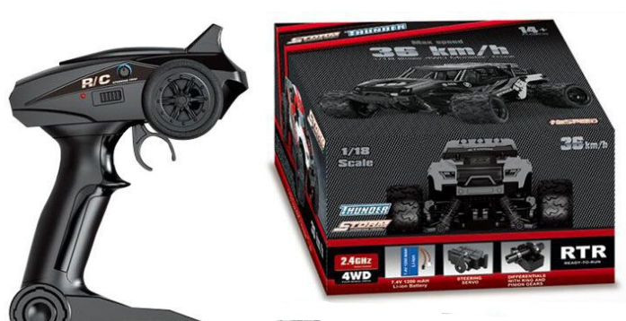 Coche RC Off-Road 1:18 Alta Velocidad – Carrocería PVC Resistente y 2.4GHz