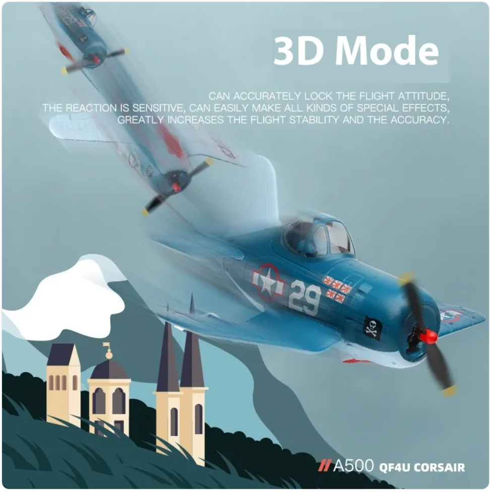 A500 Electric Fixed-Wing RC Airplane – 4 Channels for Realistic Flight