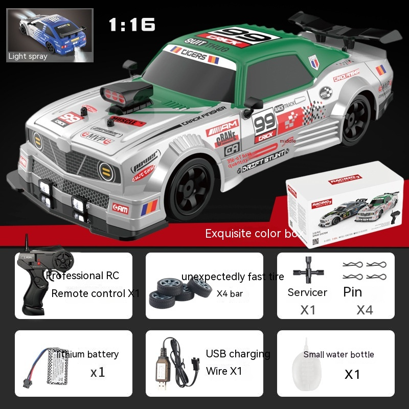 Coche RC Drift Alta Velocidad 1:16 – Control Remoto 2.4G y Neumáticos Drift