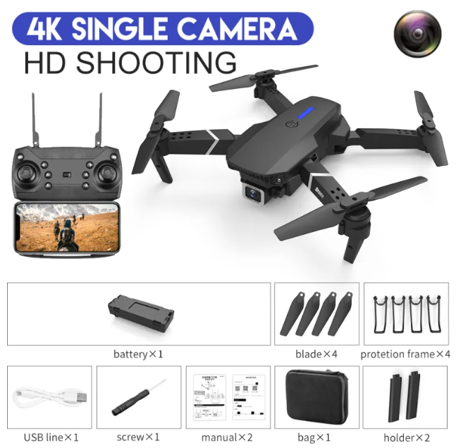 Foldable Drone with Dual 4K Camera and WiFi FPV Transmission
