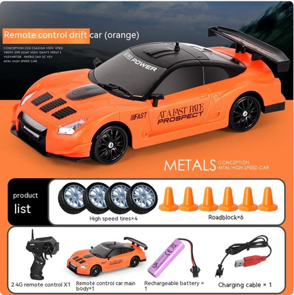 Coche Drift RC con Luces LED y Función Spray – 4 Ruedas
