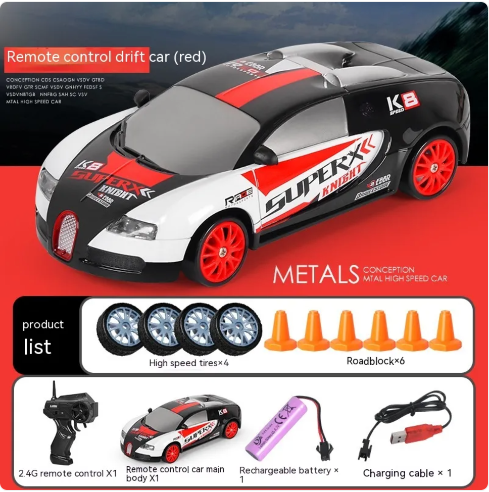 Coche Drift RC con Luces LED y Función Spray – 4 Ruedas