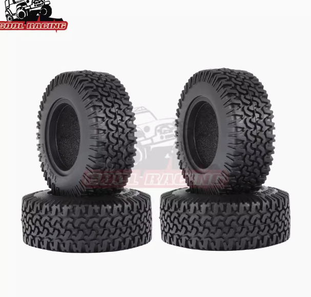 Set 4 Llantas Metal Beadlock 1.55" para Coches RC – Con Neumáticos