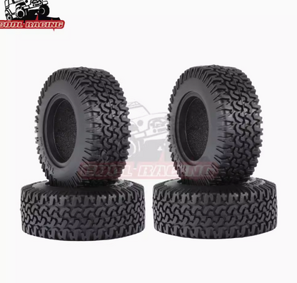 Set 4 Llantas Metal Beadlock 1.55" para Coches RC – Con Neumáticos